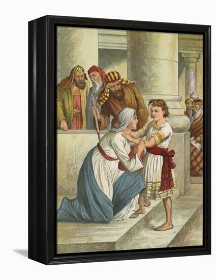 Jesus in the Temple-English School-Framed Premier Image Canvas