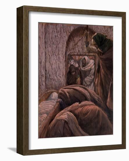 Jesus in the Tomb, Illustration for 'The Life of Christ', C.1884-96-James Tissot-Framed Giclee Print