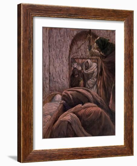 Jesus in the Tomb, Illustration for 'The Life of Christ', C.1884-96-James Tissot-Framed Giclee Print