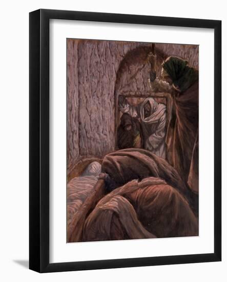 Jesus in the Tomb, Illustration for 'The Life of Christ', C.1884-96-James Tissot-Framed Giclee Print