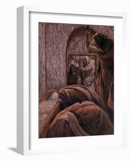 Jesus in the Tomb, Illustration for 'The Life of Christ', C.1884-96-James Tissot-Framed Giclee Print