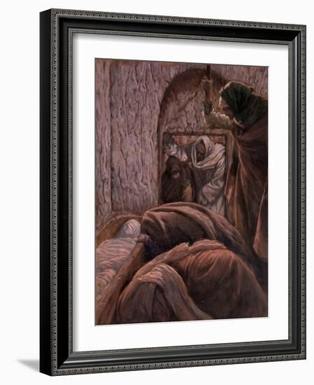 Jesus in the Tomb, Illustration for 'The Life of Christ', C.1884-96-James Tissot-Framed Giclee Print