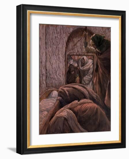 Jesus in the Tomb, Illustration for 'The Life of Christ', C.1884-96-James Tissot-Framed Giclee Print