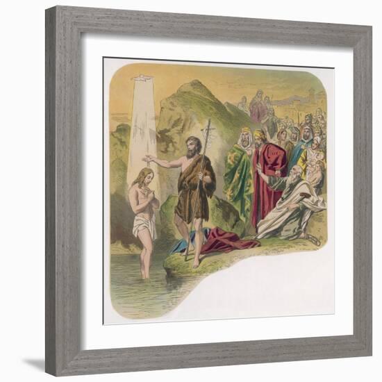 Jesus is Baptised by John-null-Framed Art Print