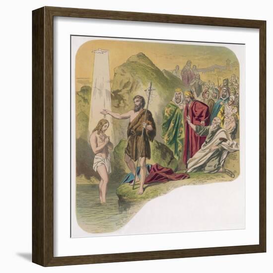 Jesus is Baptised by John-null-Framed Art Print