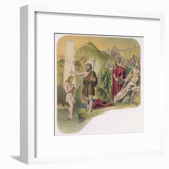 Jesus is Baptised by John-null-Framed Art Print