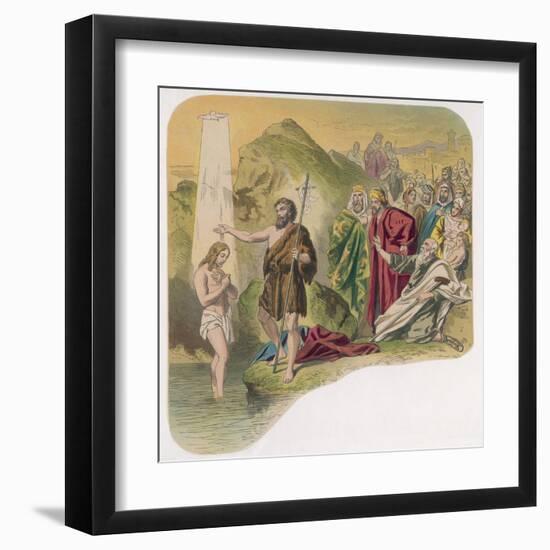 Jesus is Baptised by John-null-Framed Art Print