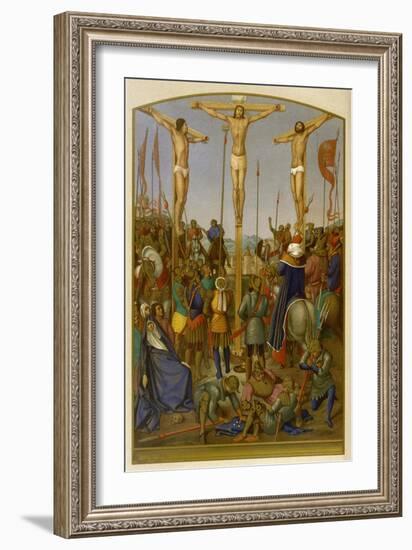 Jesus is Crucified Along with Two Other Convicted Criminals-Jean Fouquet-Framed Art Print