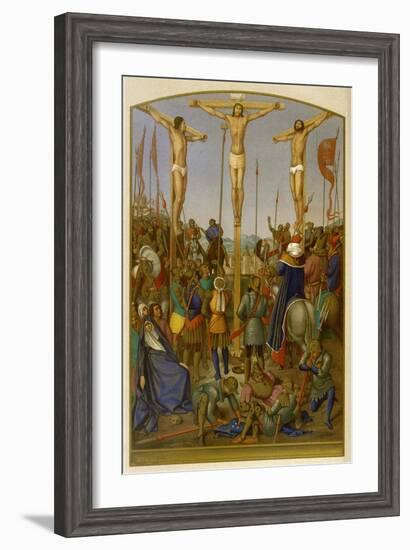 Jesus is Crucified Along with Two Other Convicted Criminals-Jean Fouquet-Framed Art Print