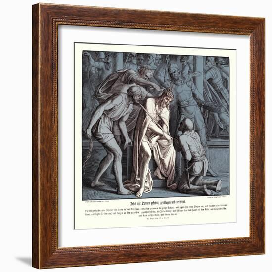 Jesus is given a crown of thorns, Gospel of Mark-Julius Schnorr von Carolsfeld-Framed Giclee Print