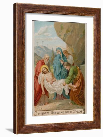 Jesus Is Laid in the Tomb. the Fourteenth Station of the Cross-null-Framed Giclee Print