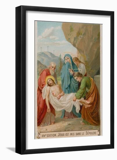 Jesus Is Laid in the Tomb. the Fourteenth Station of the Cross-null-Framed Giclee Print