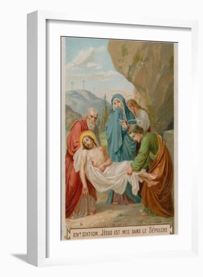 Jesus Is Laid in the Tomb. the Fourteenth Station of the Cross-null-Framed Giclee Print