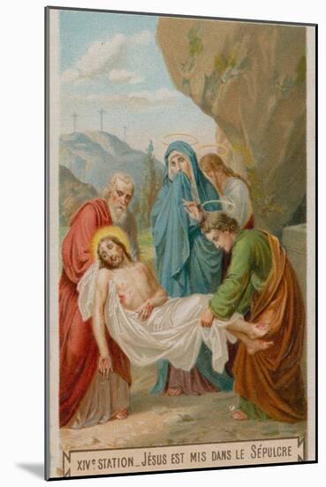 Jesus Is Laid in the Tomb. the Fourteenth Station of the Cross-null-Mounted Giclee Print