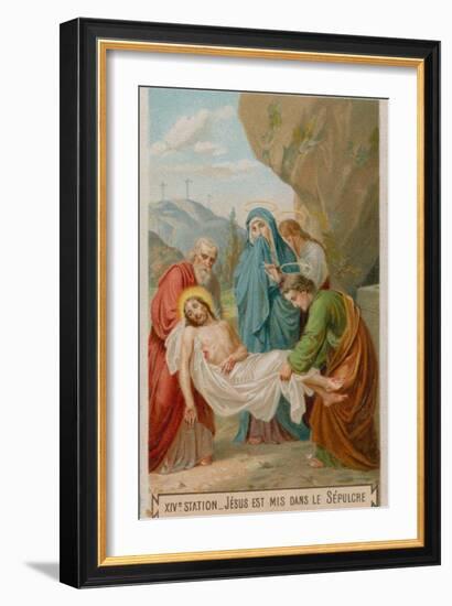 Jesus Is Laid in the Tomb. the Fourteenth Station of the Cross-null-Framed Giclee Print