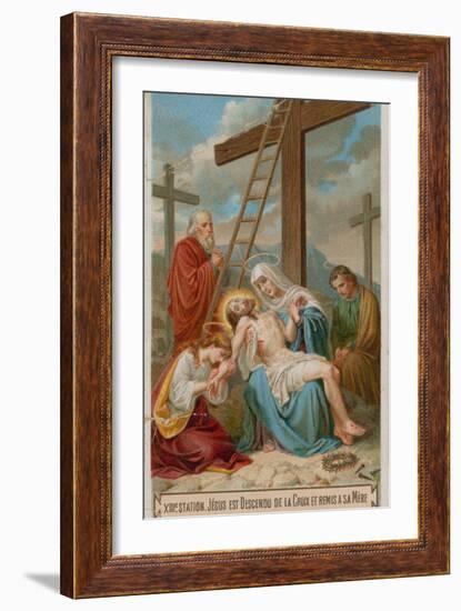 Jesus Is Taken Down from the Cross and Restored to His Mother. the Thirteenth Station of the Cross-null-Framed Giclee Print