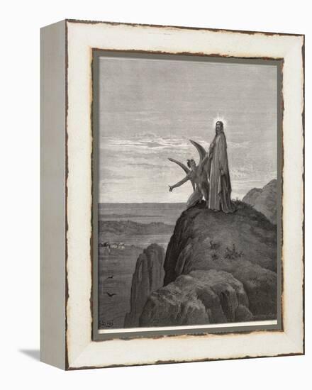 Jesus is Tempted by Satan in the Wilderness-Gustave Dor?-Framed Premier Image Canvas