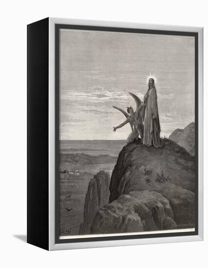 Jesus is Tempted by Satan in the Wilderness-Gustave Dor?-Framed Premier Image Canvas