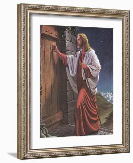 Jesus Knock on the Door-unknown Tobey-Framed Art Print