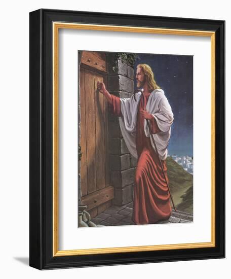 Jesus Knock on the Door-unknown Tobey-Framed Premium Giclee Print