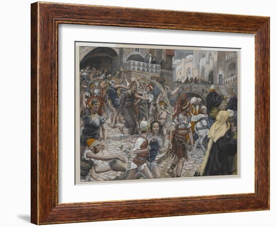 Jesus Led from Caiaphas to Pilate, Illustration from 'The Life of Our Lord Jesus Christ', 1886-94-James Tissot-Framed Giclee Print