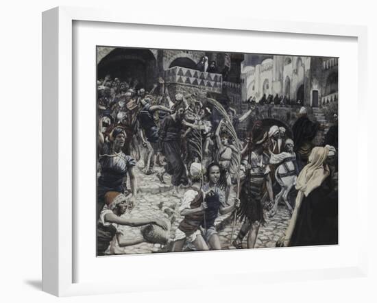 Jesus Led from Caiaphas-James Tissot-Framed Giclee Print