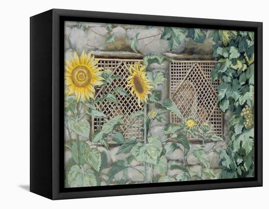 Jesus Looking Through a Lattice with Sunflowers, Illustration for 'The Life of Christ', C.1886-96-James Tissot-Framed Premier Image Canvas