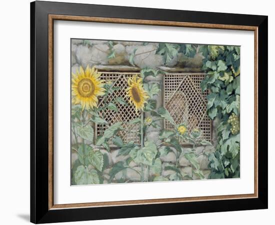 Jesus Looking Through a Lattice with Sunflowers, Illustration for 'The Life of Christ', C.1886-96-James Tissot-Framed Giclee Print