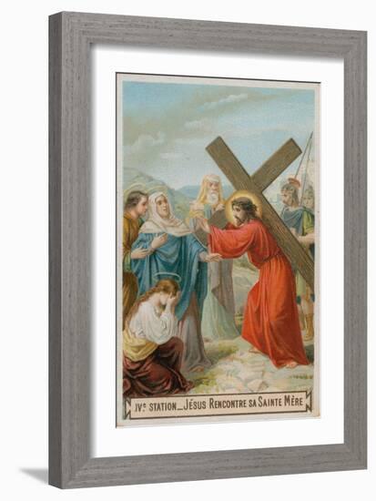 Jesus Meets His Mother. the Fourth Station of the Cross-null-Framed Giclee Print