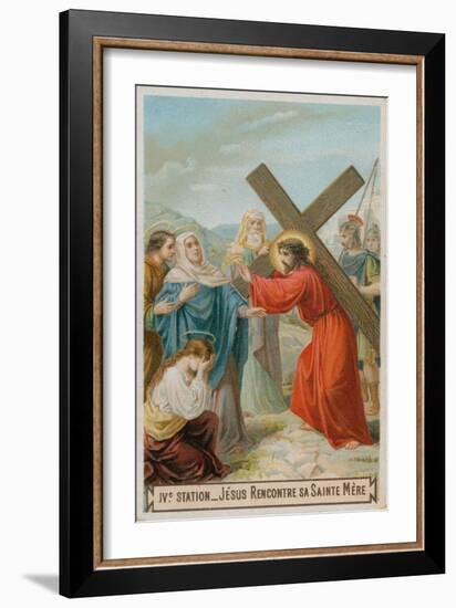 Jesus Meets His Mother. the Fourth Station of the Cross-null-Framed Giclee Print