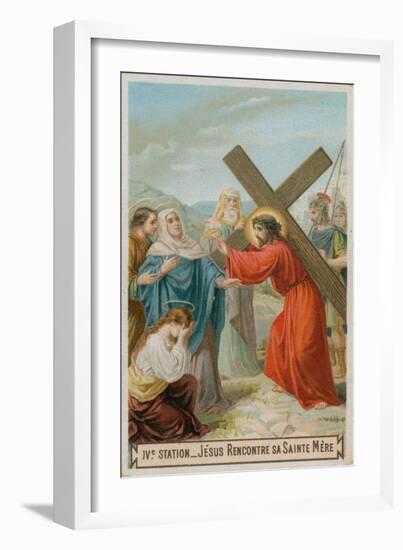Jesus Meets His Mother. the Fourth Station of the Cross-null-Framed Giclee Print
