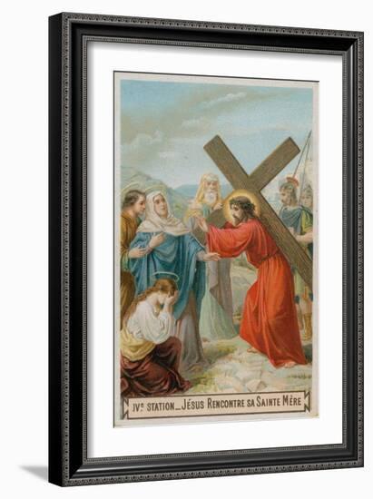 Jesus Meets His Mother. the Fourth Station of the Cross-null-Framed Giclee Print