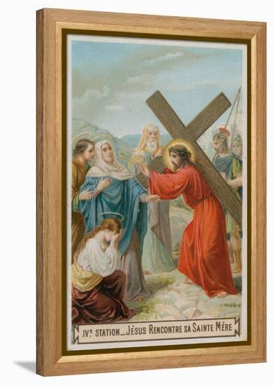 Jesus Meets His Mother. the Fourth Station of the Cross-null-Framed Premier Image Canvas