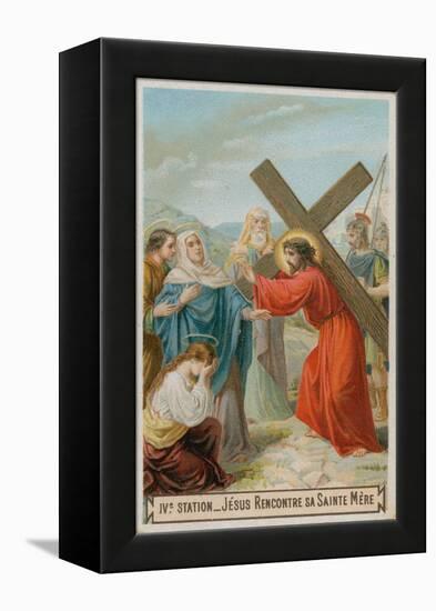 Jesus Meets His Mother. the Fourth Station of the Cross-null-Framed Premier Image Canvas