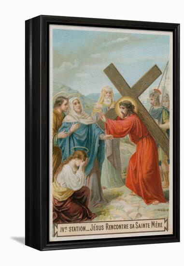 Jesus Meets His Mother. the Fourth Station of the Cross-null-Framed Premier Image Canvas