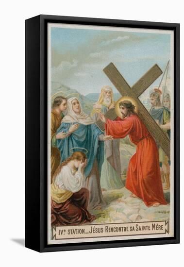 Jesus Meets His Mother. the Fourth Station of the Cross-null-Framed Premier Image Canvas