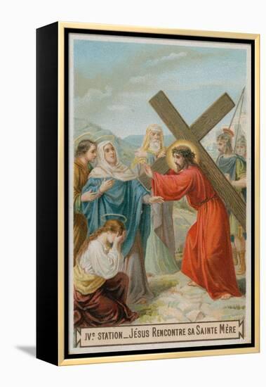 Jesus Meets His Mother. the Fourth Station of the Cross-null-Framed Premier Image Canvas