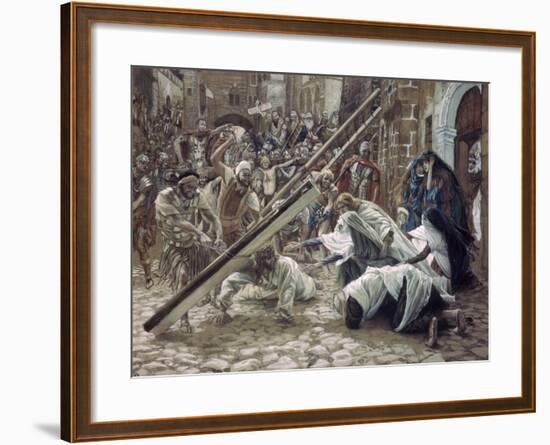 Jesus Meets His Mother-James Tissot-Framed Giclee Print