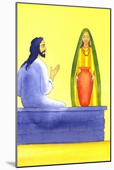 Jesus Meets the Samaritan Woman at the Well, 2001 (W/C on Paper)-Elizabeth Wang-Mounted Giclee Print