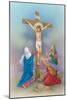 Jesus on the Cross, Three Woman Praying at His Feet Resurrection-Christo Monti-Mounted Giclee Print