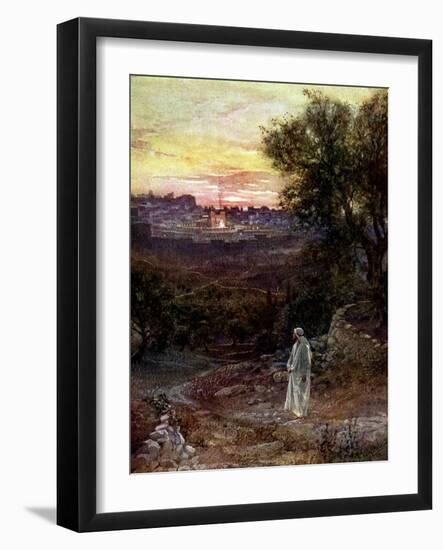 Jesus on the Mount of Olives - Bible-William Brassey Hole-Framed Giclee Print