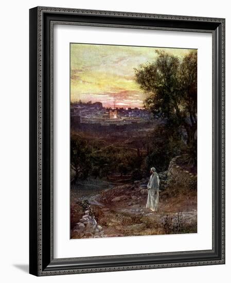 Jesus on the Mount of Olives - Bible-William Brassey Hole-Framed Giclee Print