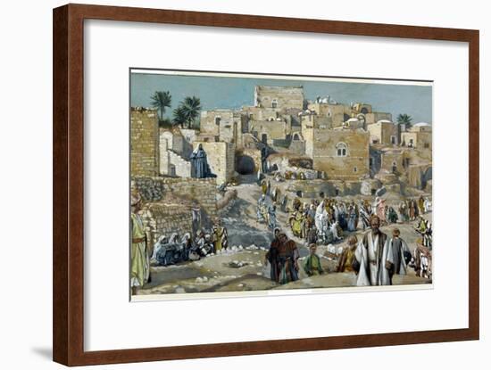 Jesus Passing Through the Villages on His Way to Jerusalem-James Tissot-Framed Giclee Print