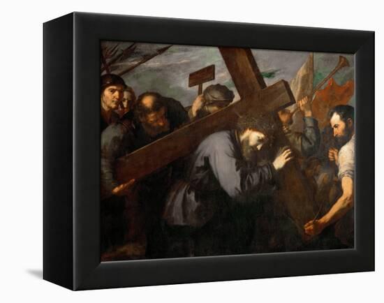 Jesus Portant La Croix - Christ Carrying the Cross - Jose De Ribera (1591-1652). Oil on Canvas, C.-Jusepe de Ribera-Framed Premier Image Canvas