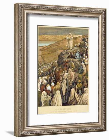 Jesus Preaches the Sermon on the Mount-James Tissot-Framed Photographic Print