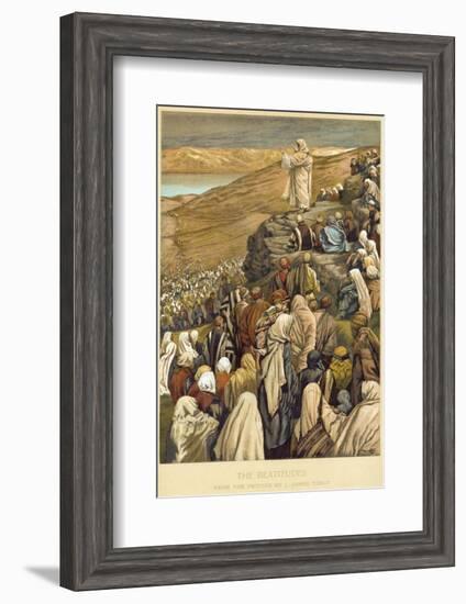 Jesus Preaches the Sermon on the Mount-James Tissot-Framed Photographic Print