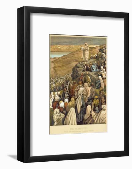 Jesus Preaches the Sermon on the Mount-James Tissot-Framed Photographic Print