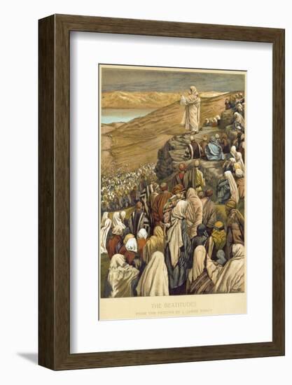 Jesus Preaches the Sermon on the Mount-James Tissot-Framed Photographic Print