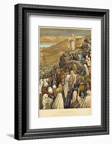 Jesus Preaches the Sermon on the Mount-James Tissot-Framed Photographic Print