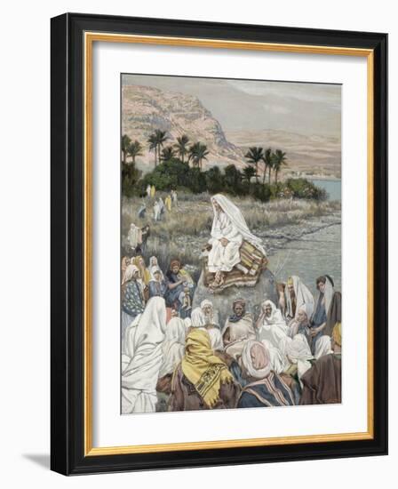 Jesus Preaching by the Seashore, Illustration for 'The Life of Christ', C.1886-96-James Tissot-Framed Giclee Print